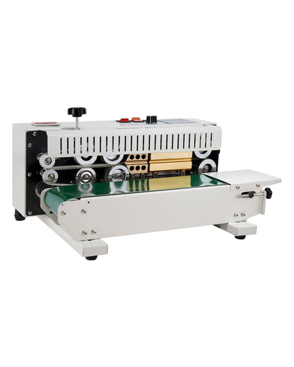 VEVOR Continuous Bag Band Sealing Machine FR900K Band Sealer Machine with Digital Temperature Control Horizontal Bag Sealer for 0.02-0.08 mm Plastic Bags Continuous Band Sealer w/Printing Function