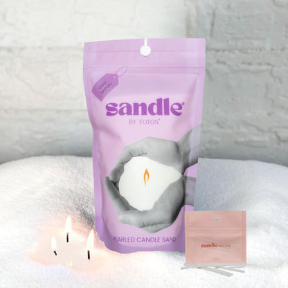 Foton Sandle Pearled Candle 10 Oz – Clean Laundry, Non Toxic Luxury Long Lasting Sand Candles up to 120 Hours - Refillable Candle Sand with 15 Wicks for Candles Making