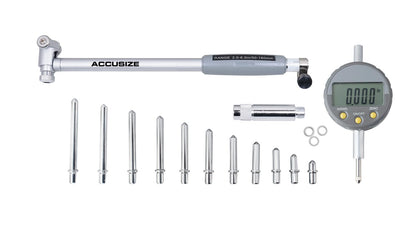 Accusize Industrial Tools 2-6 inch by 0.0005'' Digital Bore Gage, Stem Length 6'', Ee20-5274