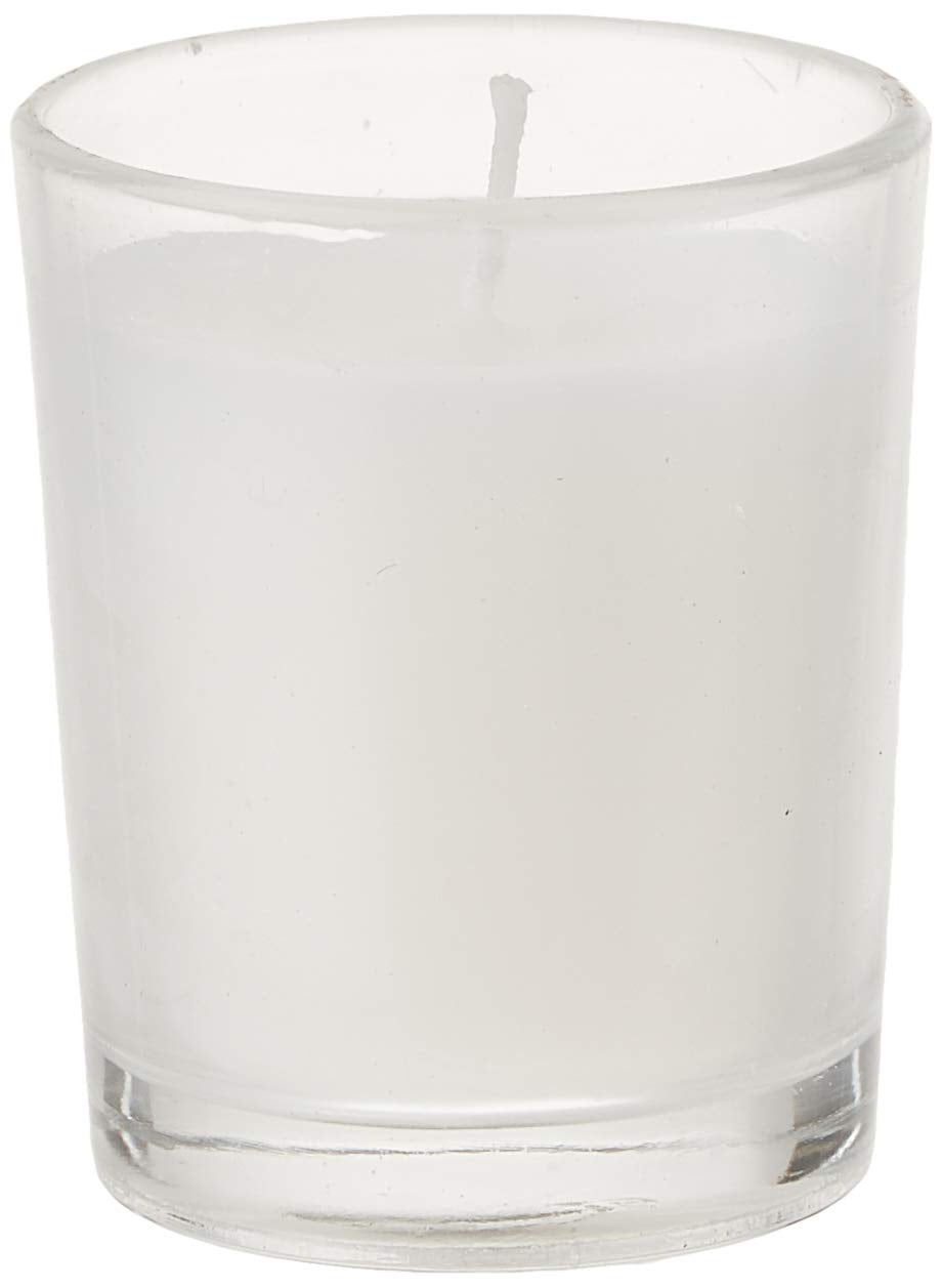 Hosley Set of 24 Unscented Clear Glass Filled Votive Candles. Hand Poured Wax Candle Ideal Gifts for Aromatherapy, Spa, Weddings, Birthdays, Holidays, Party.