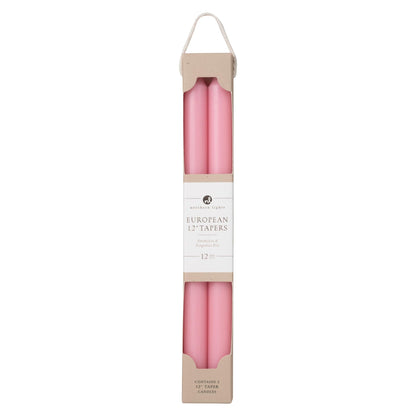 Northern Lights Candles - 12" 2PK Premium Tapers, Soft Pink - 72882