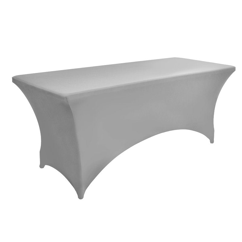 ZarzaaSik 116 6-Pack 8ft Spandex Table Covers for Rectangle Folding Tables - Washable Elastic Tablecloth - Ultimate Fitted Table Protector for Parties, Banquet, and Wedding