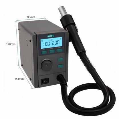 Original QUICK 859D+ Vortex whirlls wind Hot air desoldering station,580W Max 40L Air,3 channel,Precise constant temperature, SMD motherboard rework soldering station;professional QUICK heat gun