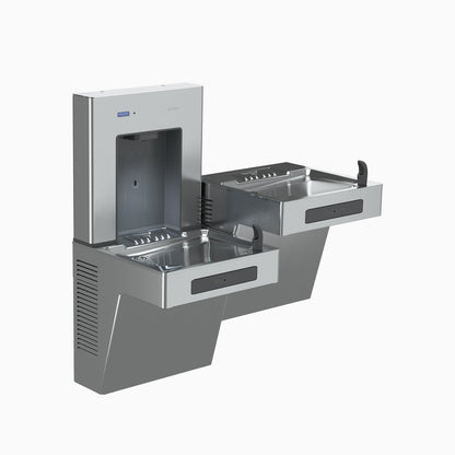 Sloan DropSpot Filtered and Refrigerated On-Wall Bottle Filler with Bi-Level Cooler DRS120-FIL-REF-SS - Water Dispenser and Water Drinking Fountain, Touch-Free Sensor Operated, ADA Compliant