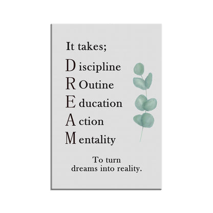 To Turn Dreams Into Reality Inspirational Canvas Wall Art Ideal Motivational Poster Inspiring Painting Prints Wall Pictures for Living Room Home Office Gym Decor Framed Artwork [18''H x 12''W]
