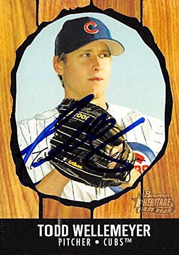 Sports Memorabilia Autograph Warehouse 248788 Todd Wellemeyer Autographed Baseball Card - Chicago Cubs 2003 Topps Bowman Heritage - No. 197 Signature Thick