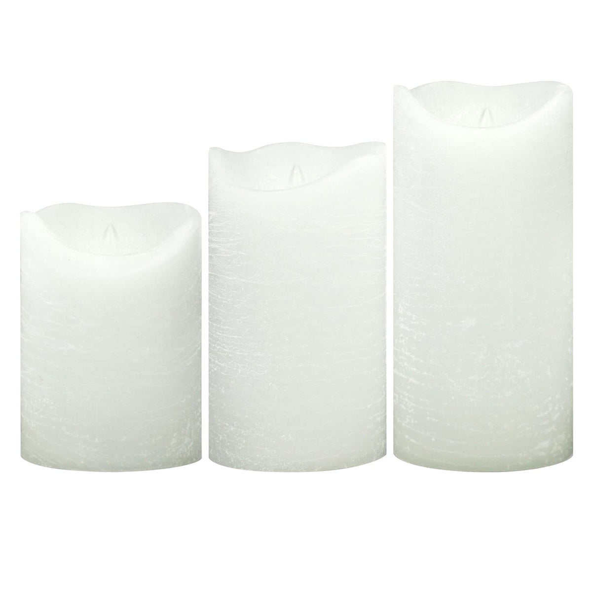 EZiKitchen Flameless Candles Flickering Set of 3 (D 3’’ x H 4’’ 5’’ 6’’) Real Wax Battery Operated LED Candle with Timer Home Decorative Pillar Lights,Wedding Party Events Decor,White