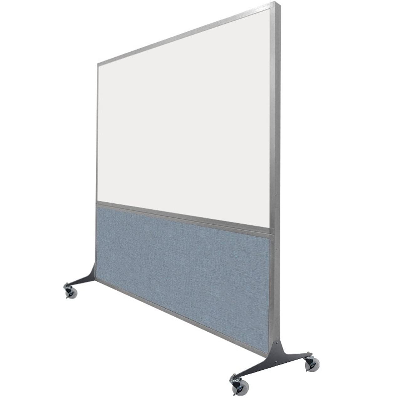 DivideWrite Mobile Whiteboard | Double Sided Dry Erase Board | Portable Office Cubicle Partition | Display for Classrooms, Conference Rooms, Meeting Areas and More | Mocha Fabric 4' Wide x 6' Tall