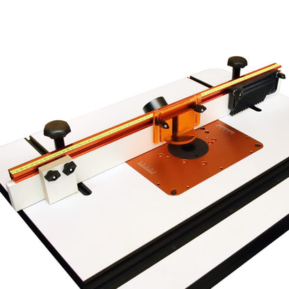 O'SKOOL 32 Inches Long Router Table Fence System with Feather Board, Bit Guard, Adjustable Stop and Dust Port