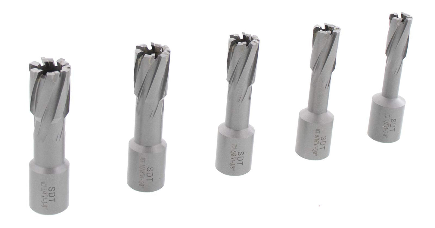 Steel Dragon Tools 13pc. Tungsten Carbide Tipped Annular Cutter Kit 1-3/8" Depth and 1/2 in. to 1-1/16 in.