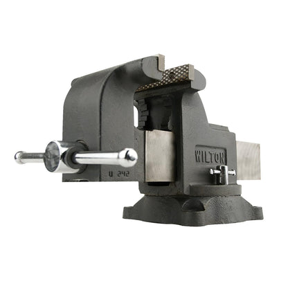 Wilton Shop Bench Vise, 6" Jaw Width, 6" Max Jaw Opening, 3-1/2" Throat (Model WS6), Gray
