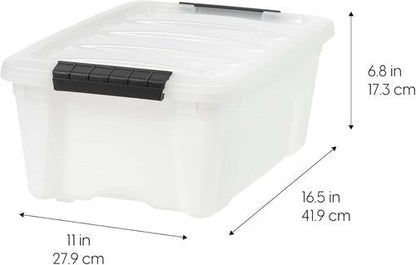 IRIS USA 13 QT Plastic Storage Box - BPA-Free, Durable Nestable Containers with Lids | 6 Pack - Pearl Color