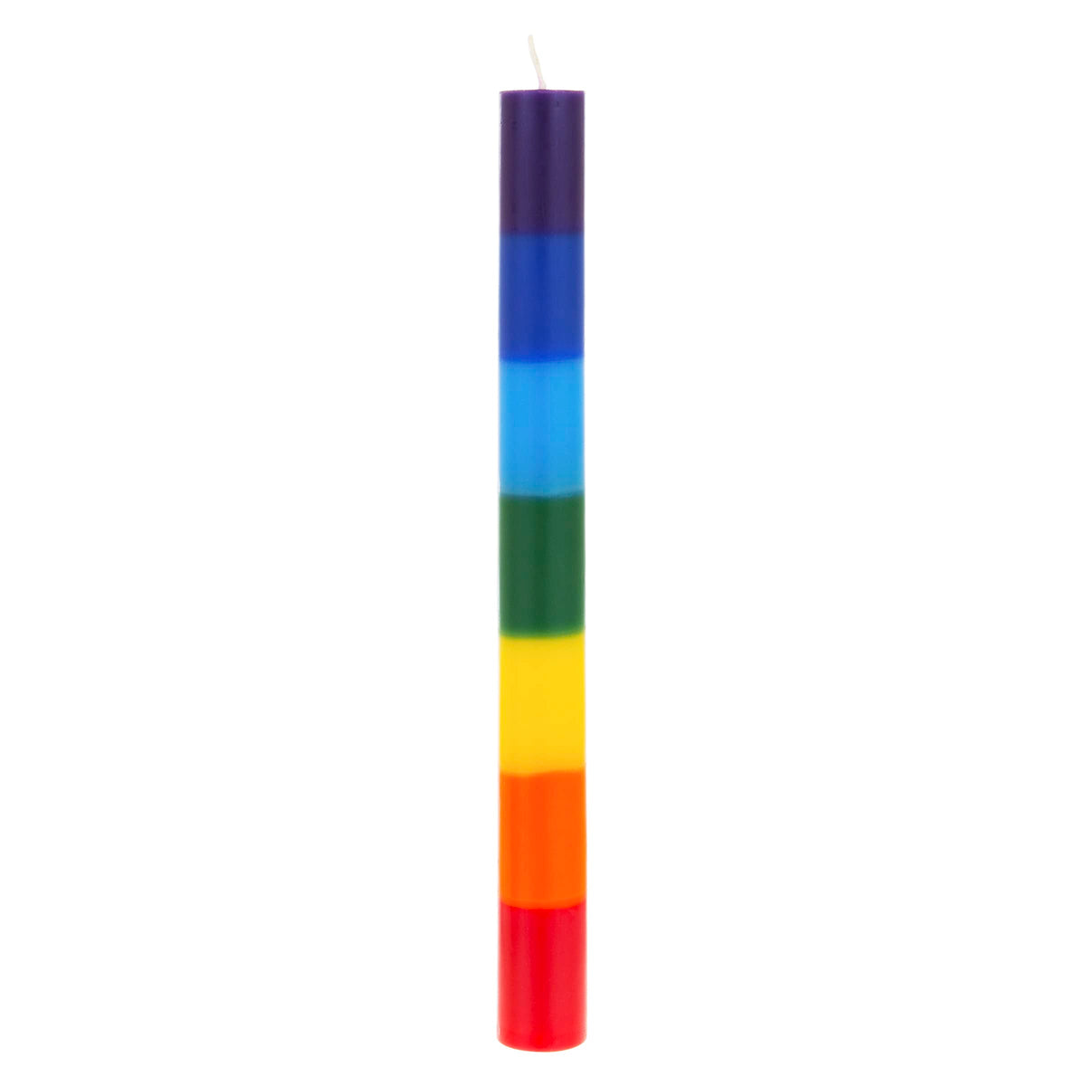 Mega Candles 10 pcs Unscented Multi Color Straight Taper Chakra Candles, Hand Poured Premium Wax Candle 10 Inch x 1 Inch, 100% Cotton Wick, Positive Healing Energy, Meditation, Relaxation, Reiki, Yoga