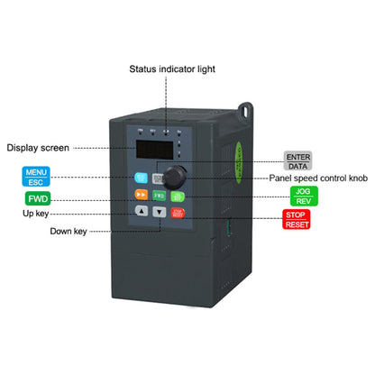 ATO 2hp 1.5kW Single to Three Phase VFD, VFD 220V Input 220V 3 Phase Output 2hp, 220-240V 1 Phase to 3 Phase VFD 7.5A Variable Frequency Drive Inverter for 3-Phase AC Motor Speed Controls