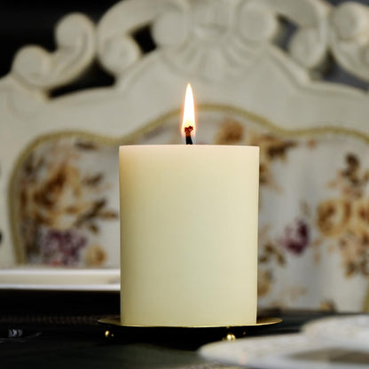 JONERAY Beeswax Pillar Candles 3x4 Inch, Pure Natural Beeswax Candles - Unscented, 40 Hour Burn Time,Hand-Poured (Ivory)