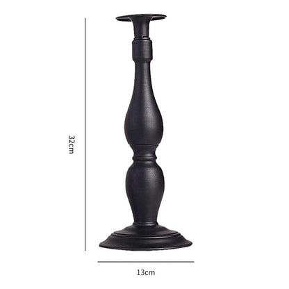 XILIN-1987 Candle Holderss European Classical Candle Holder Black and White Single Head Candlestick Court Wrought Iron Home Furnishings Decorative Candlestick (Color : A)