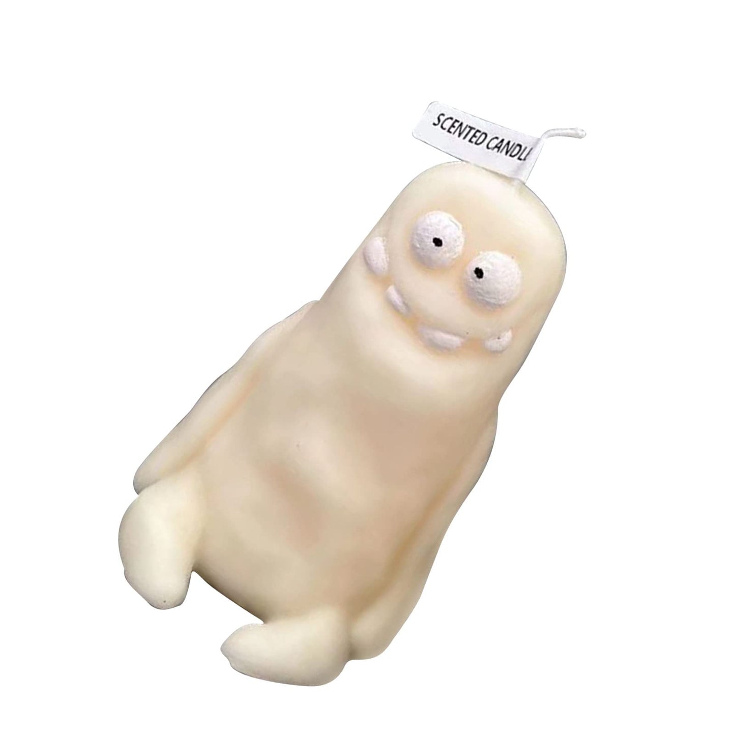 RASTKY Clay Man Shape Fragrant Candle Smokeless Funny Cute Souvenir for Home Wedding Gift 5.6oz (Thin White)