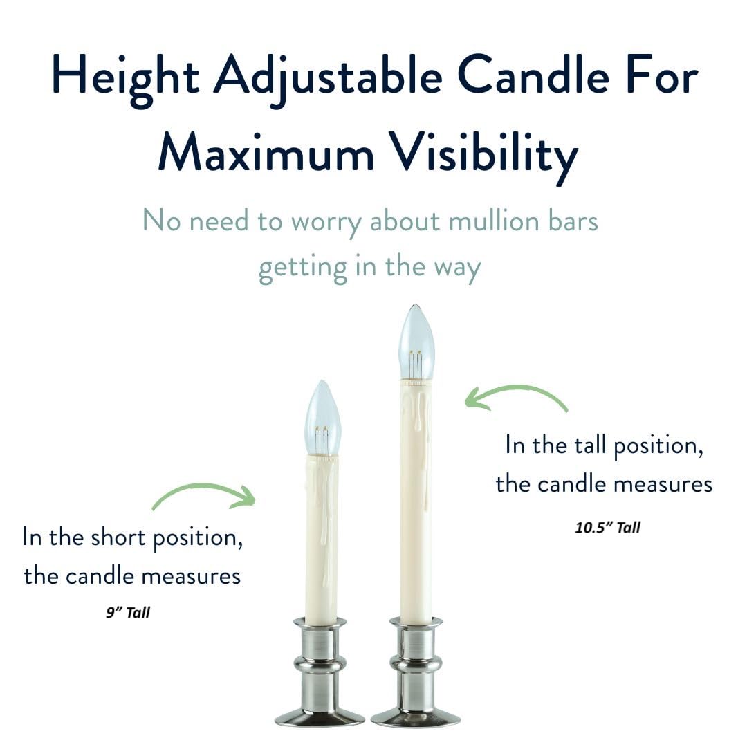 Celestial Lights Set of Four Battery Operated Remote Programmable Window Hugger Candle for Narrow Window Sills Daily Timer Choose 6, 8, or 10 Hours Flicker or Steady (Black Oynx)