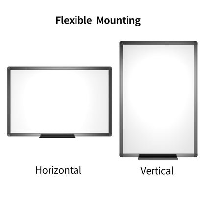 VIZ-PRO Magnetic Dry Erase White Board, 36 X 24 Inches, Black Aluminium Frame