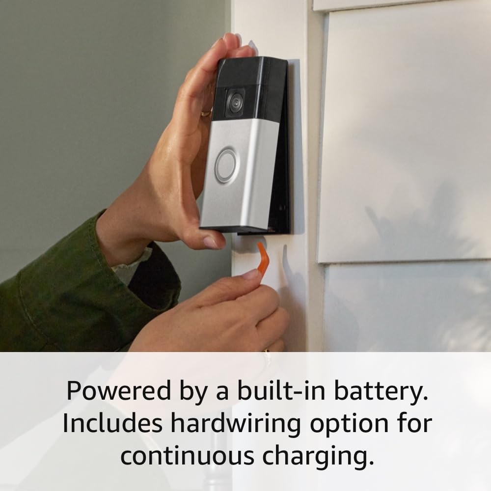 Ring Battery Doorbell | Home or business security with Head-to-Toe Video, Live View with Two-Way Talk, and Motion Detection & Alerts (newest model), Venetian Bronze
