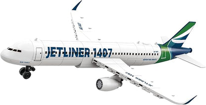 Apostrophe Games Commercial Jetliner Building Block Set - 133 Pcs Ages 10+ Airplane Model Toy