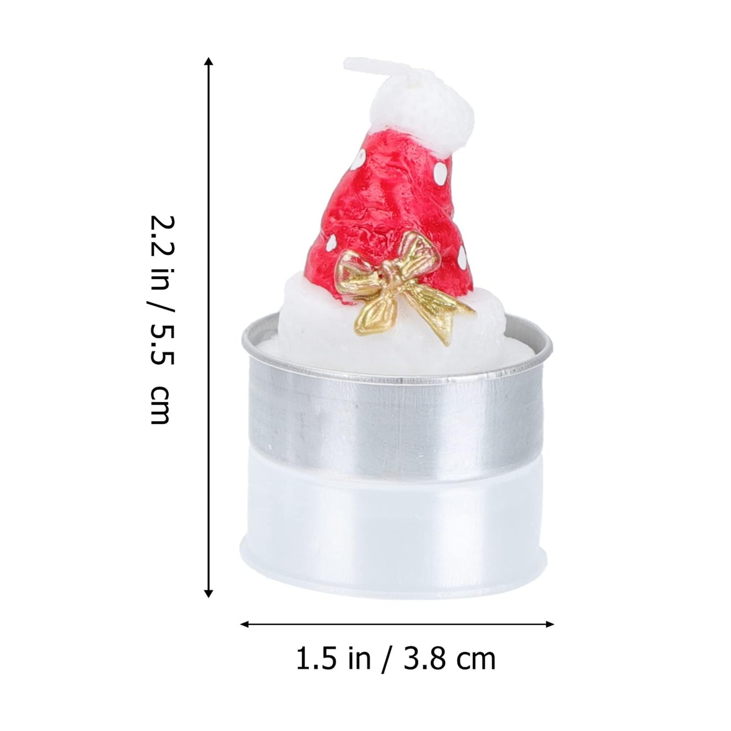 12 Pieces Tealight Candles Handmade Delicate Santa Hat Claus Christmas Tree Candle Wax Snowman Elk Pinecone House Candles for Party Wedding Spa HomeChristmas Decoration