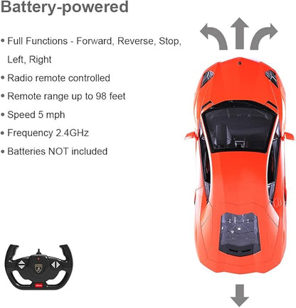 RASTAR RC Car 1:14 Lamborghini Aventador LP700-4 Remote Control Car for Boys 8-12 Working Lights - Orange 2.4GHz RC Lamborghini Toy Car