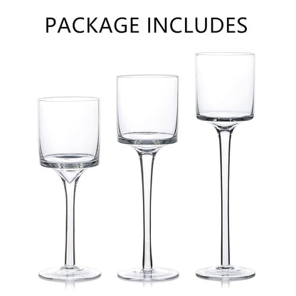 Nuptio 1 Set Tealight Candle Holder Tall Glass Candle Holder for Floating Candles, Glass Candle Holders for Pillar Candles, Tall Candle Holders for Table Centerpiece Home Party Wedding Table Decor