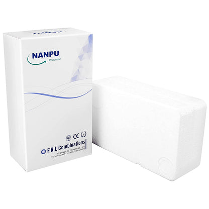 NANPU 1/2" NPT Air Drying System - Double Air Filters, Air Pressure Regulator Combo - Semi-Auto Drain, Poly Bowl