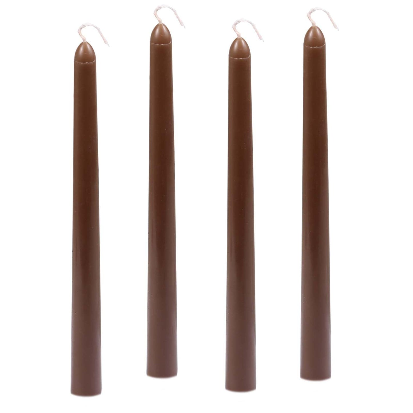 10in Brown Taper Candles Set of 4 Pack Tapered Candle, Tall Candlesticks,for Dinner Party Wedding, Home Decor,Kitchen Decors,Christmas,Halloween (Brown, 10 inch)