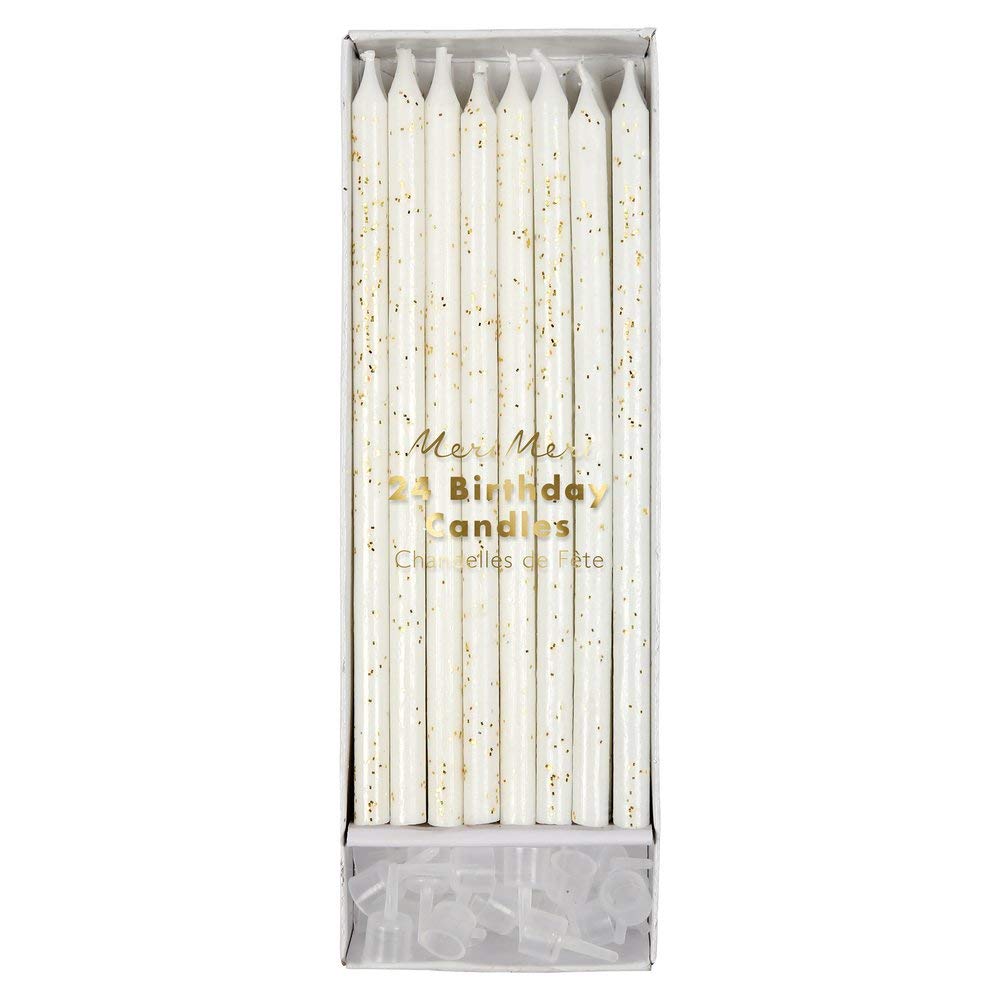 Meri Meri Glitter Birthday Candles (Pack of 24), 5.75" Tall, Unscented Meri Meri Candles