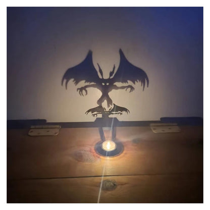 vrsquer Halloween Funny Shadow Stand Candle Holder Table Décor Candle Jars with Witch Skeleton Bat Monster Wolf Cat Pumpkin Table Centerpieces 1pc (color6)