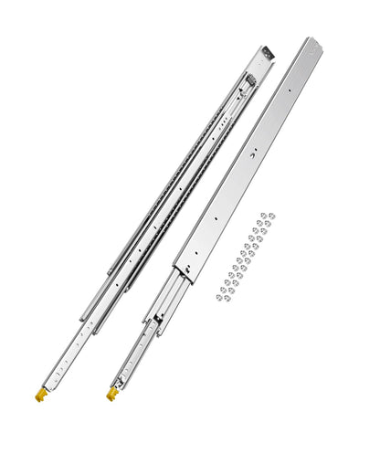 VEVOR Heavy Duty Drawer Slides 52 Inch 500 lb, 1 Pair Full Extension Side Mount Ball Bearing Rails with Dual Lock for Industrial Cabinets Tool Chests and Workbenches