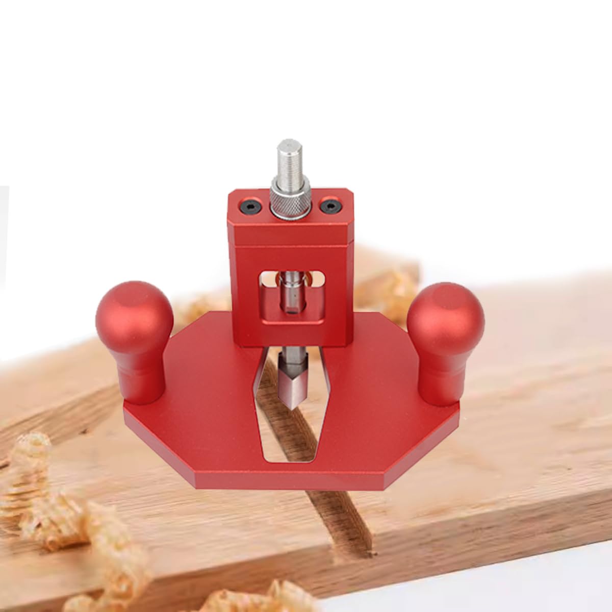JCFANTS Router Plane Hand Wood Planer, Handheld Woodworking Tool, Woodworking Carpenter Tools Adjustable Woodcraft Trimming Knife Depth Stop Planer Wood Chamfering Slottinge (Red)