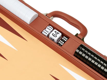 Silverman &amp Co. 19-inch Premium Backgammon Set - Desert Brown Board