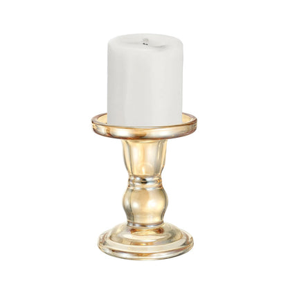 uxcell 11 cm Glass Candle Holder for Taper/Column Candles, Candle Holders Tealight Stand Candlestick for Tealight Wedding Table Centerpiece Home Decor, Brown