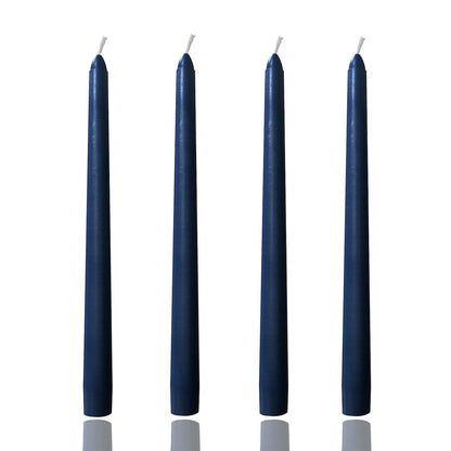 10 inch Dark Blue Taper Candles,Set of 4 Tapered Candle, Tall Candlesticks,Conical Stick Candles,Smokeless,Home Dinner, Party, Wedding, Halloween, Christmas (Dark Blue, 10inch)