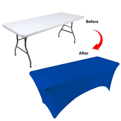 BDDC 8ft Stretch Spandex Fitted Table Cloth for 8 Foot Tables