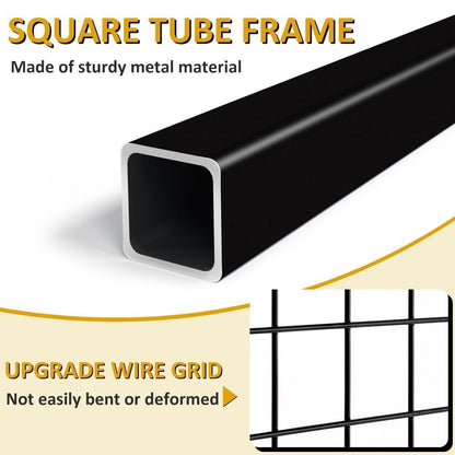 OUDUCK 2 Packs 1.8' x 5.7' Grid Wall Panels Standing Wire Grid, Display Rack with T-Base Wheels Freestanding Gridwall Panel Tower for Shows, Black