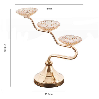 XILIN-1987 Candle Holderss Three-arm Candlestick Metal Pillar Candlestick Wedding Event Candlestick for Candlelight Dinner and Table Decoration (Gold, 13.713.4 Inches) Decorative Candlestick