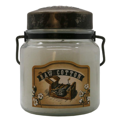 McCall’s Candles | Raw Cotton | 16 oz Scented Candle | USA-Poured | Vintage Rustic Jar with Carrying Handle | Fresh Clean Home-Inspired Fragrance