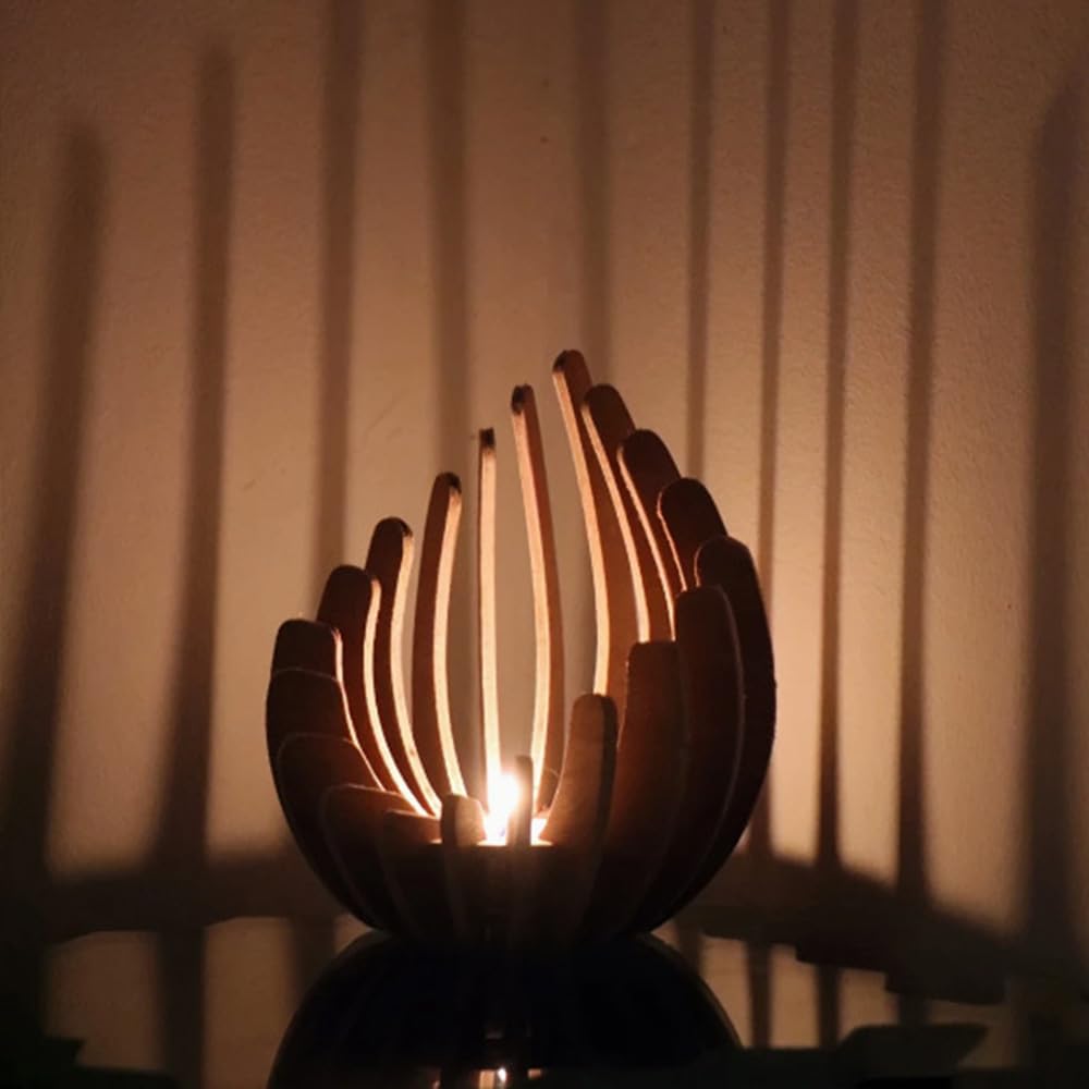 Wood Candle Sticks Holder, Creative Candlestick, Tea Light Holders Aromatherapy Candle Centerpieces, Home Seasonal Decor, Tapered Holder for Wedding for Party Holiday Home Table Decoration