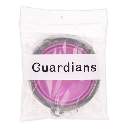 Large Collapsible Dog Bowls, 34oz Travel Water Food Bowls Portable Foldable Collapse Dishes with Carabiner Clip, 2 Pack (Purple+Red)