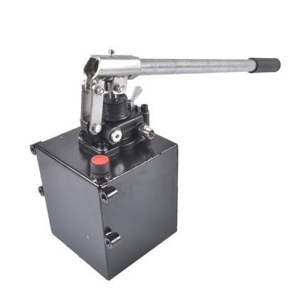 Double Acting Hydraulic Hand Pump, 3600 PSI & 1.5 CID, Hand Operated Hydraulic Pump with 5 Quart Tank and Changeover Valve, 3/8" NPT Ports Portable Hydraulic Power for Equipment Maintenance Vahaha