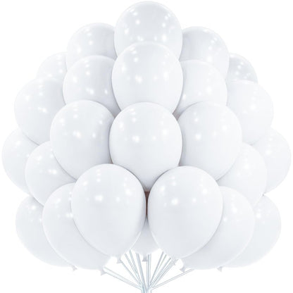 PartyWoo White Balloons 50 pcs 12 Inch Latex Helium White Cream Balloons for Wedding Baby Shower Birthday Bridal Shower Graduation Engagement Princess Anniversary Party Decorations White-Y13