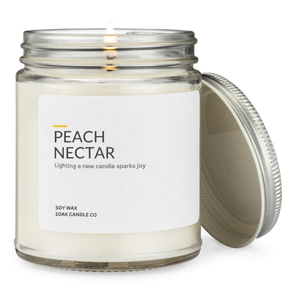 1OAK Peach Candle - Soy Wax Scented Candles (Peach Nectar) - Soy Candles for Home Scented - Long Burning Candle Premium - Hand-Poured (7oz.)