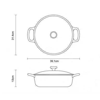 Tramontina Bestow Enameled Cast Iron Braiser Pan with Lid, 4-quart, Cactus with Gold Knob