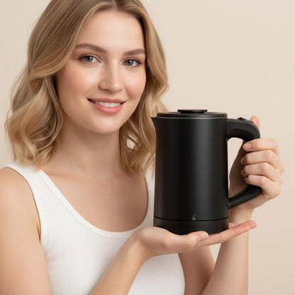 0.6L Small Electric Kettle 304 Stainless Steel, 600W Mini Hot Water Boiler Heater, Portable Travel Electric Coffee Kettle with Auto Shut-Off & Boil Dry Protection