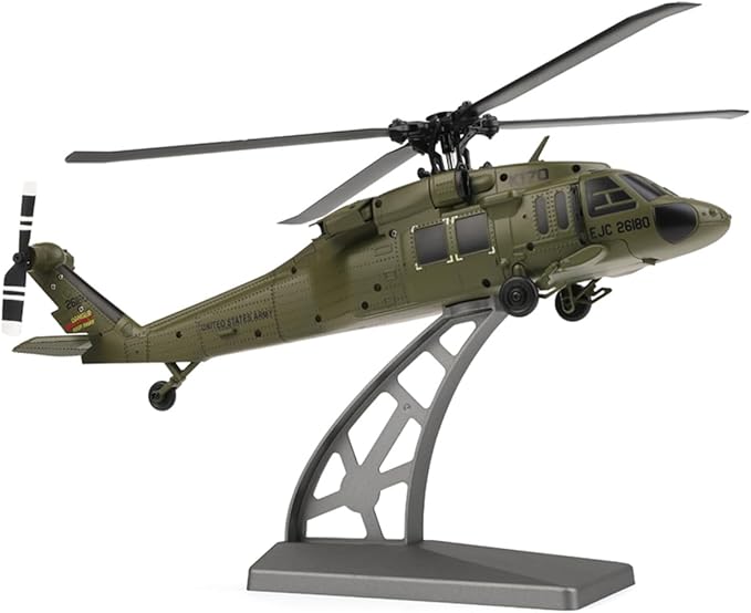 K170 UH60L Remote Controlled Helicopter for Adults RC Aircraft Plane 2.4Ghz 4CH RC Helicopter Heli Aileronless 6-Axis Gyroscope Altitude Hovering (1 Battery)