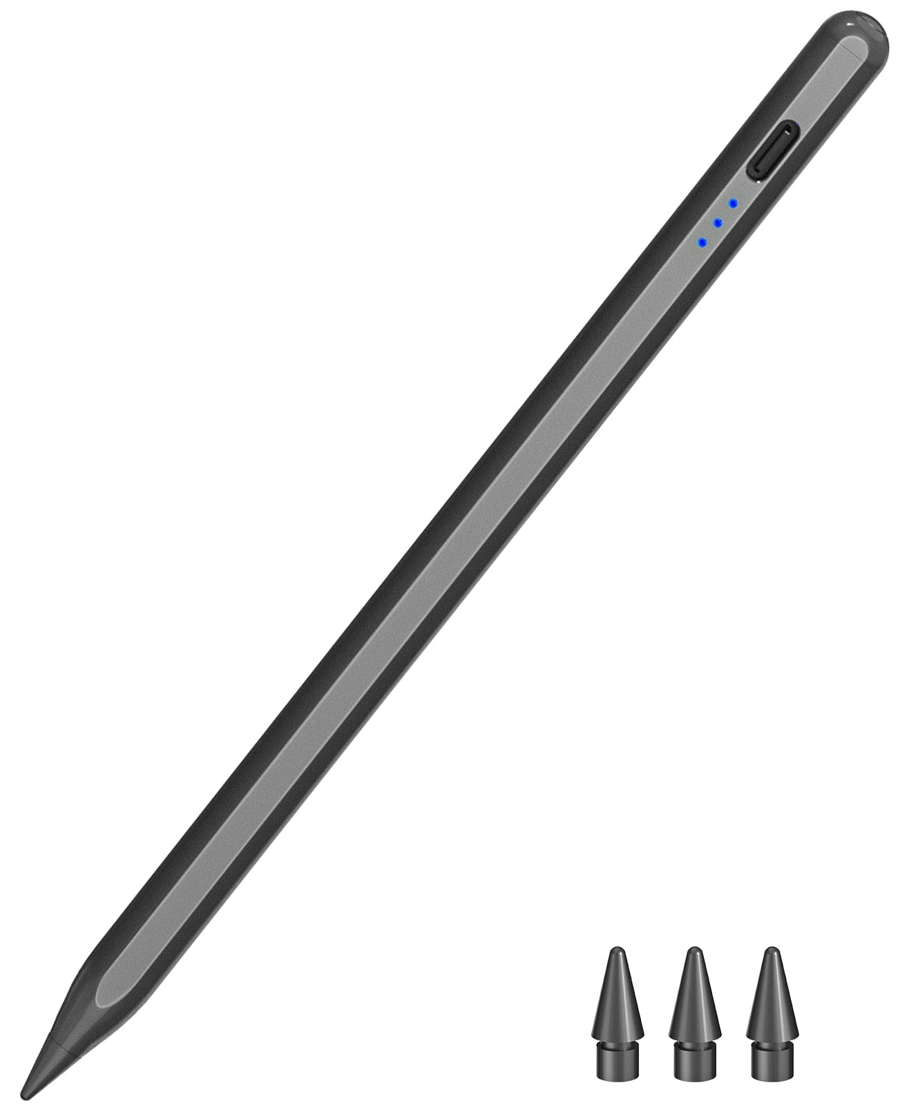 Pen for iPad 2018-2025, HATOKU 15 Mins Fast Charging Pencil 1st Gen with Tilt & Palm Rejection Compatible with iPad Air 3/4/5/M2/M3, iPad mini 5/6/7, iPad 6/7/8/9/10/11, iPad Pro 11"/12.9"/M4 (Black)